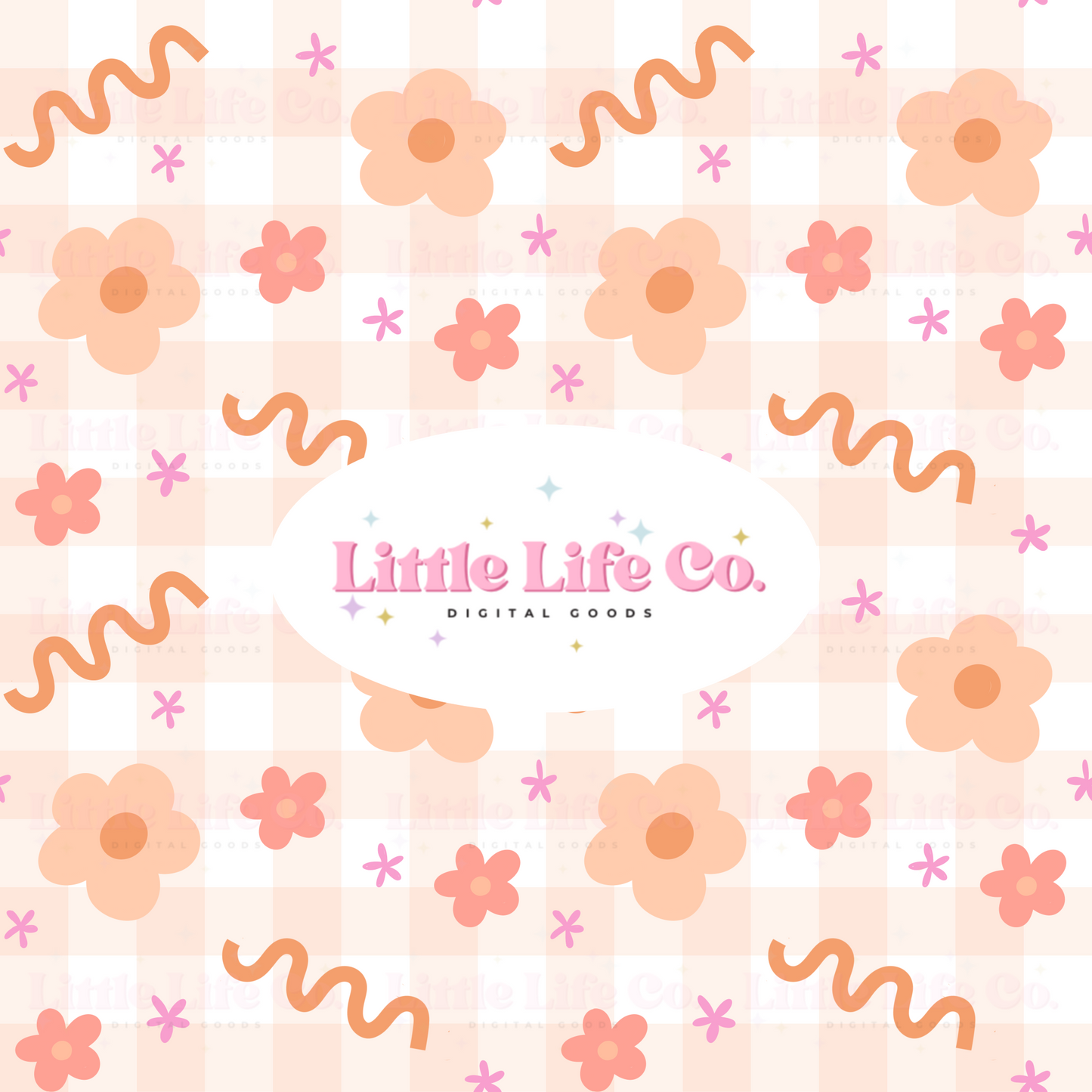 Lazy Daisy Doodles - PNG Seamless Pattern
