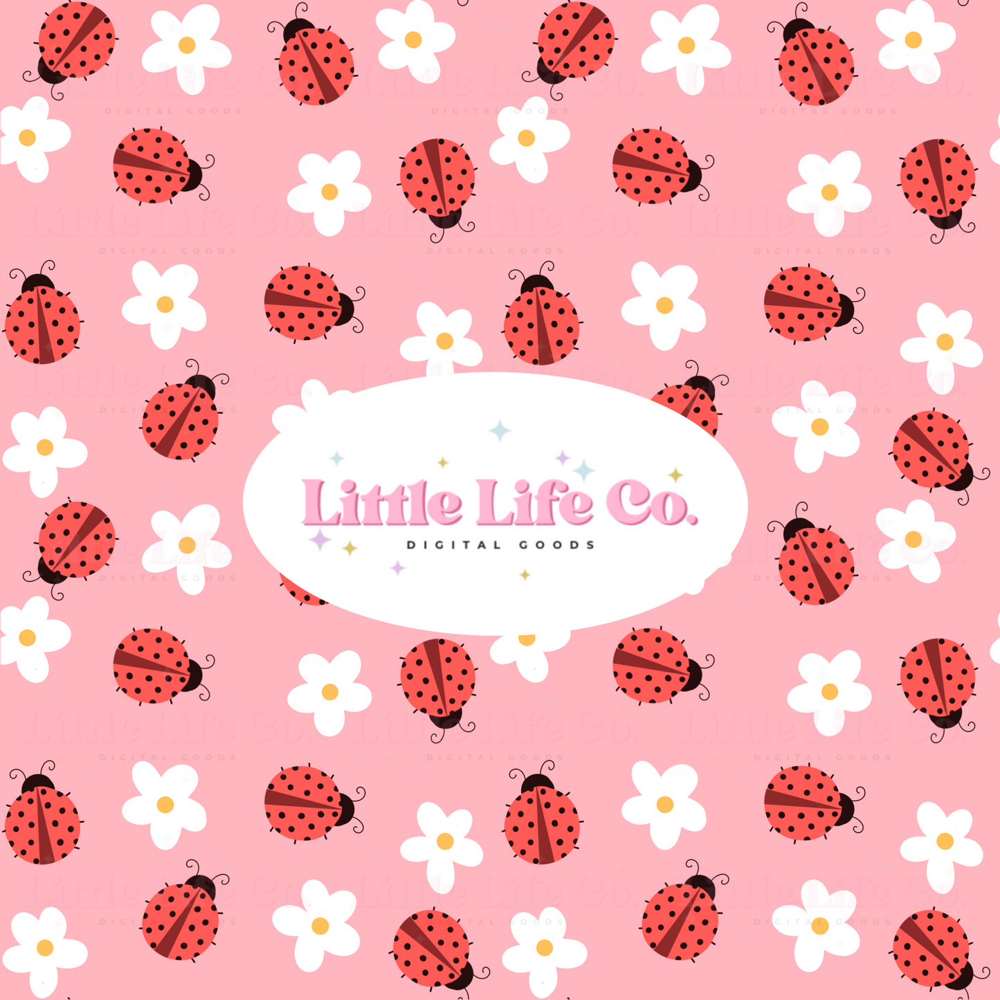 Ladies & Daisies - PNG Seamless Pattern