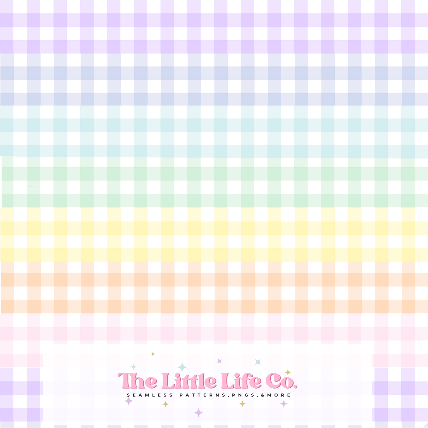 Pack of 7 Pastel Gingham Seamless Files (PNGs)