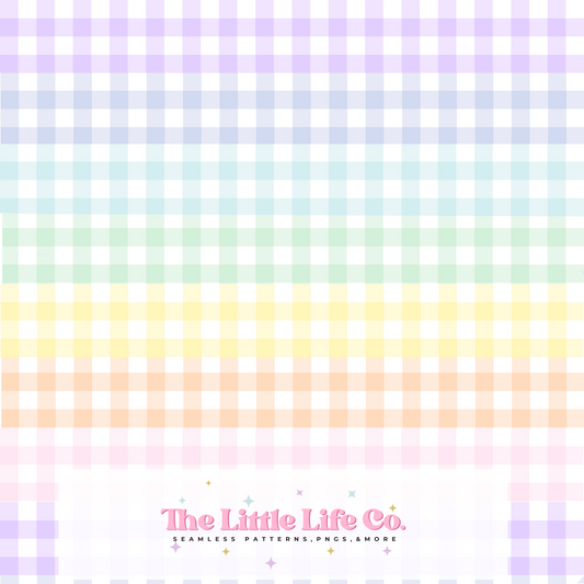 Pack of 7 Pastel Gingham Seamless Files (PNGs)