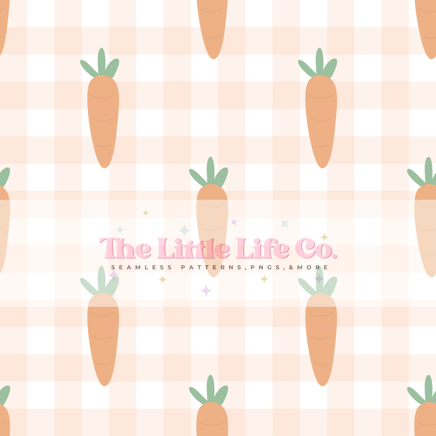 Easter Carrots Seamless & Faux Appliqué PNG Pack