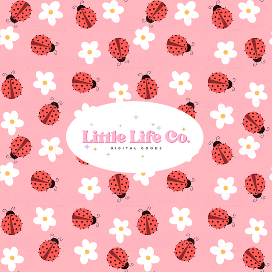 Ladies & Daisies - PNG Seamless Pattern