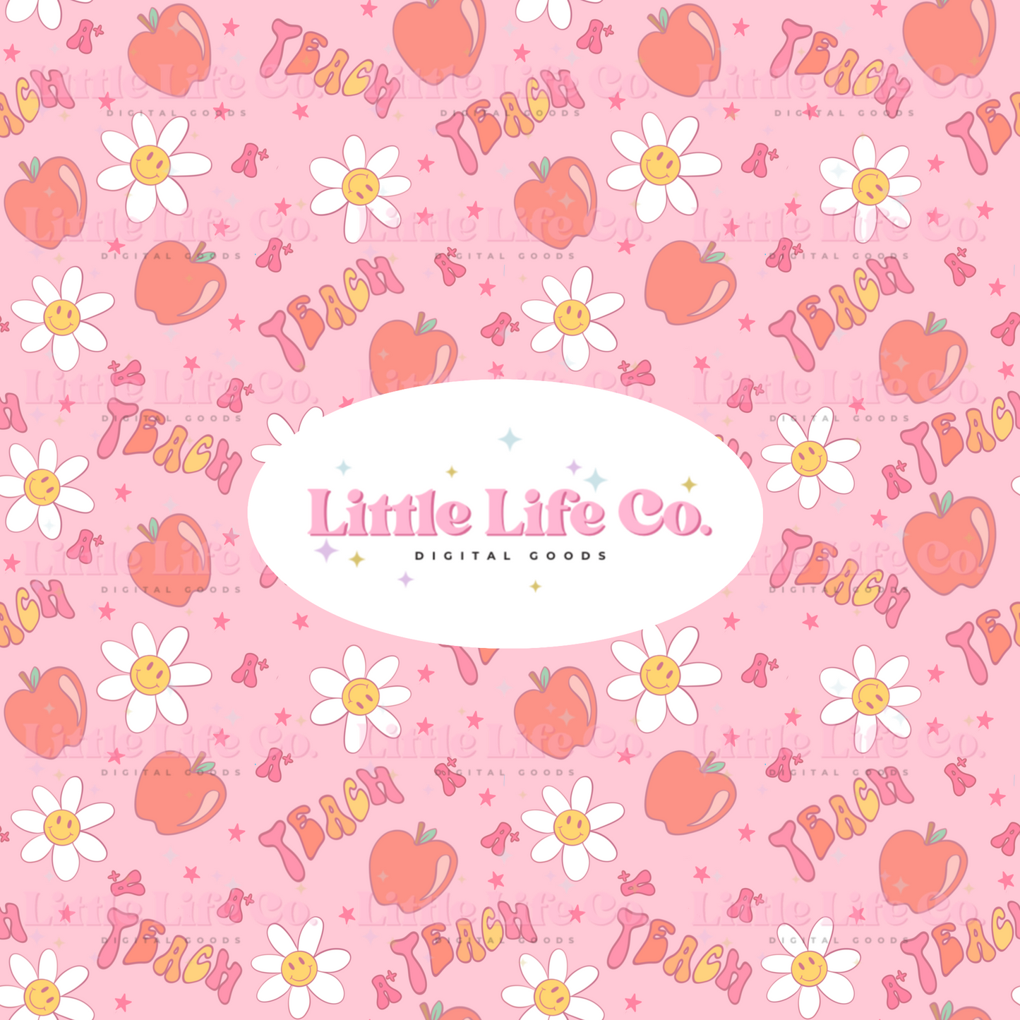 Groovy Teacher - PNG Seamless Pattern