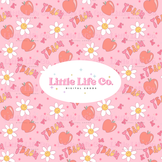 Groovy Teacher - PNG Seamless Pattern